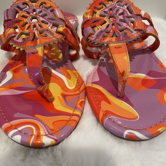 Women Shoes Sandals Size 6 1/2 Circus NY Sam Edelman OrangeMedallion Tie Dye NEW - Picture 1 of 12